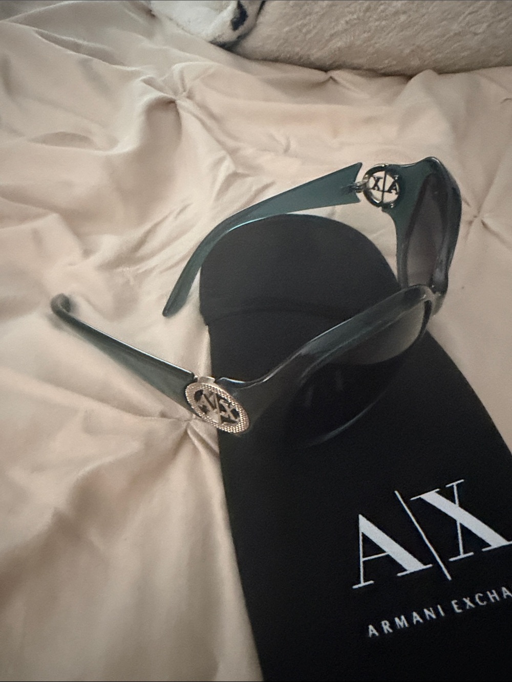 Armani Exchange Women's Dark Green Cat-Eye Sunglasses - Picture 2 of 6